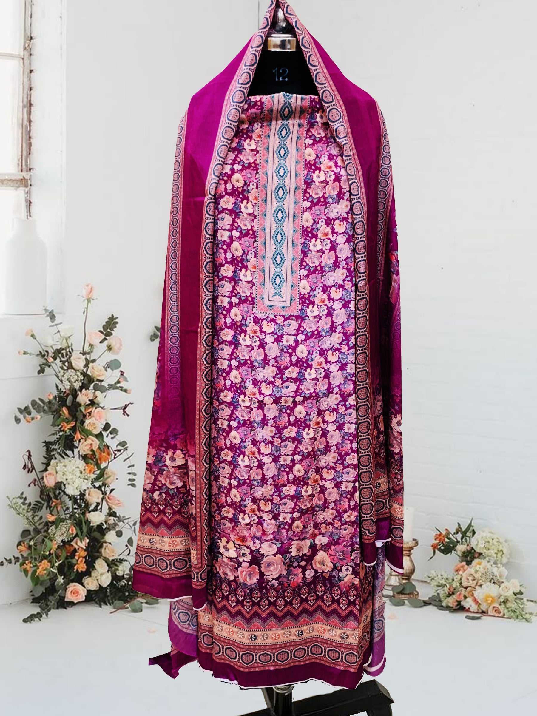 SS Creations Silk Crepe Suit SSAPR1712