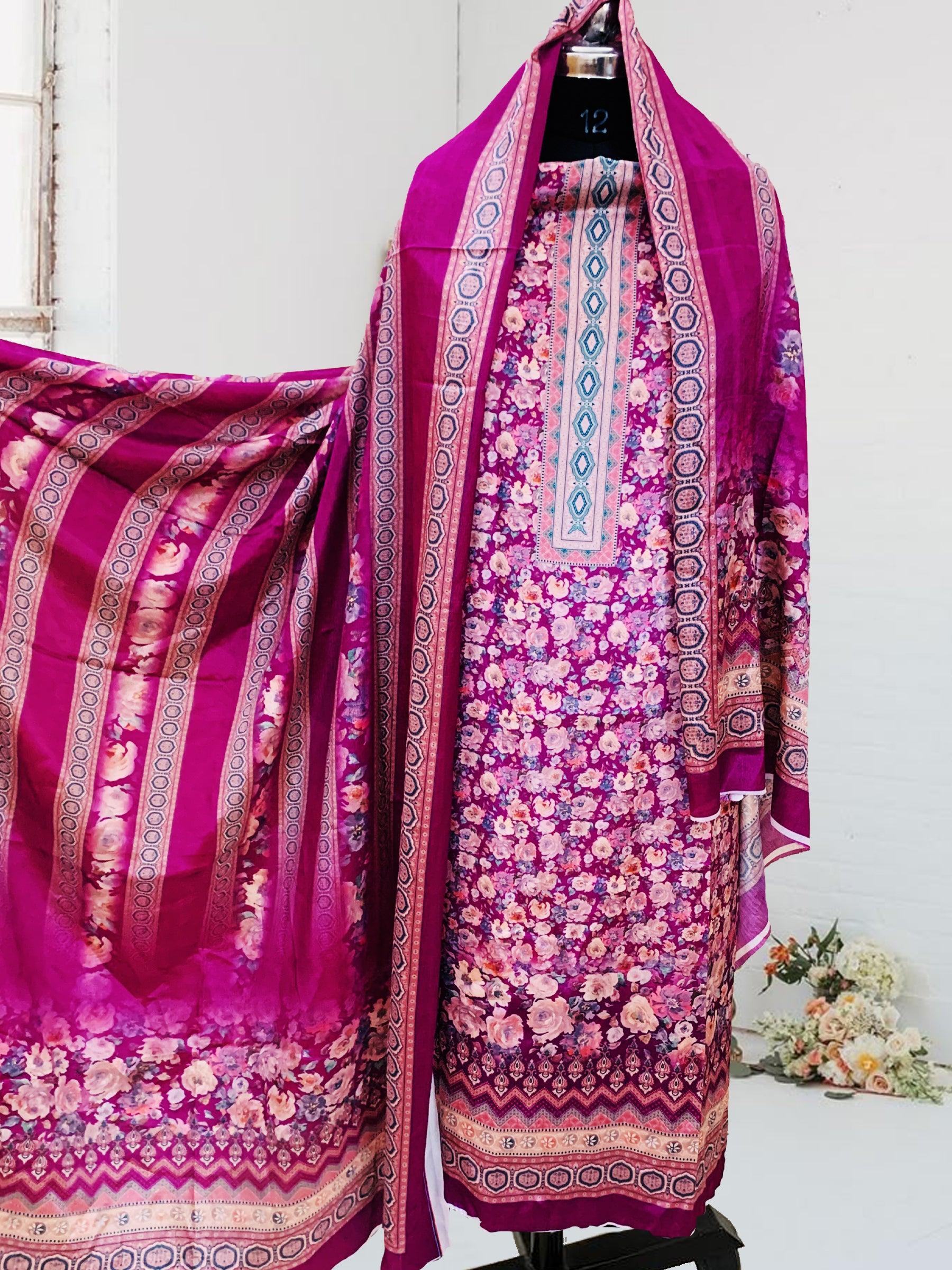 SS Creations Silk Crepe Suit SSAPR1712