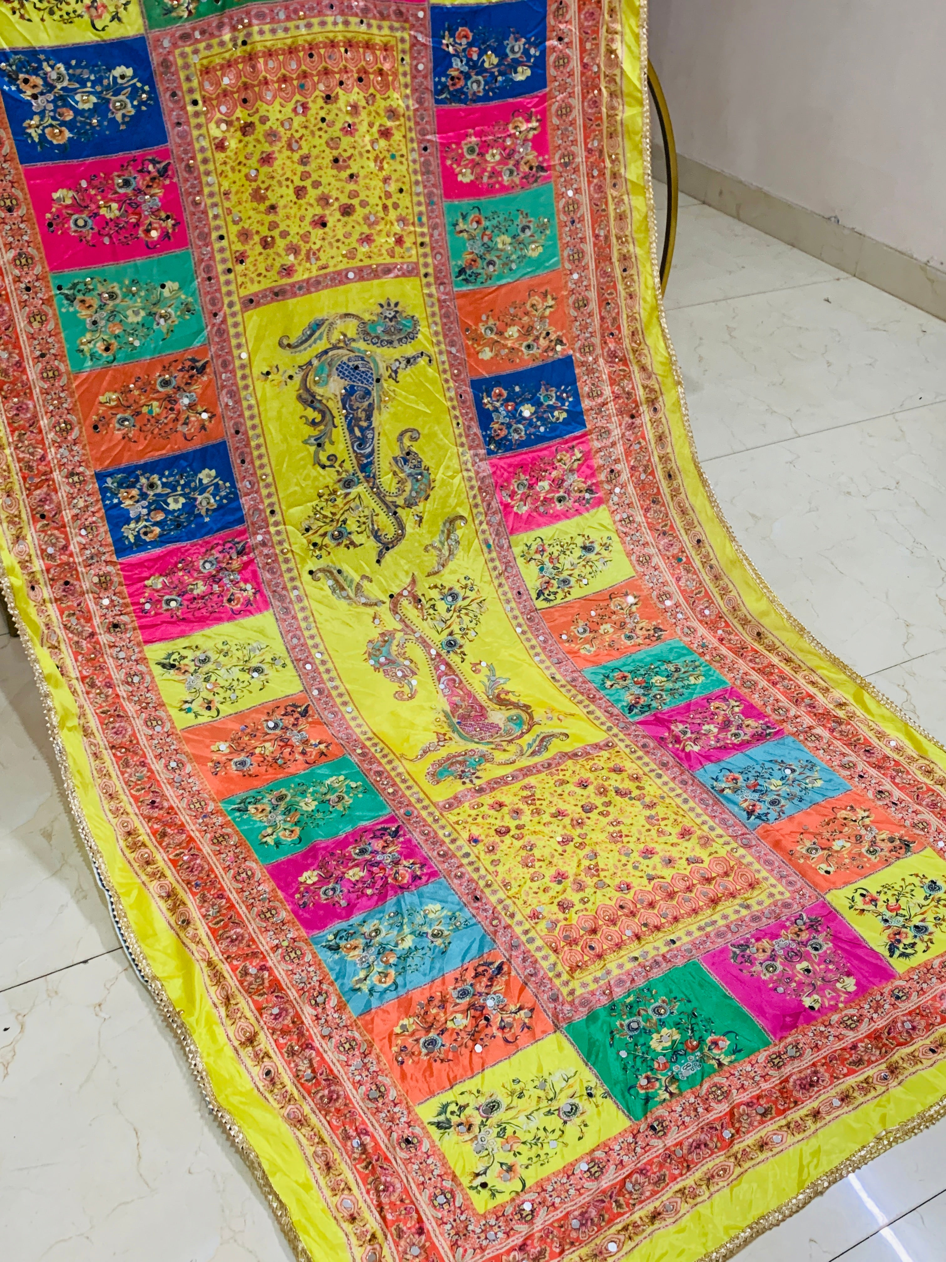 SS Creations Mirror Work Dupatta APR1518