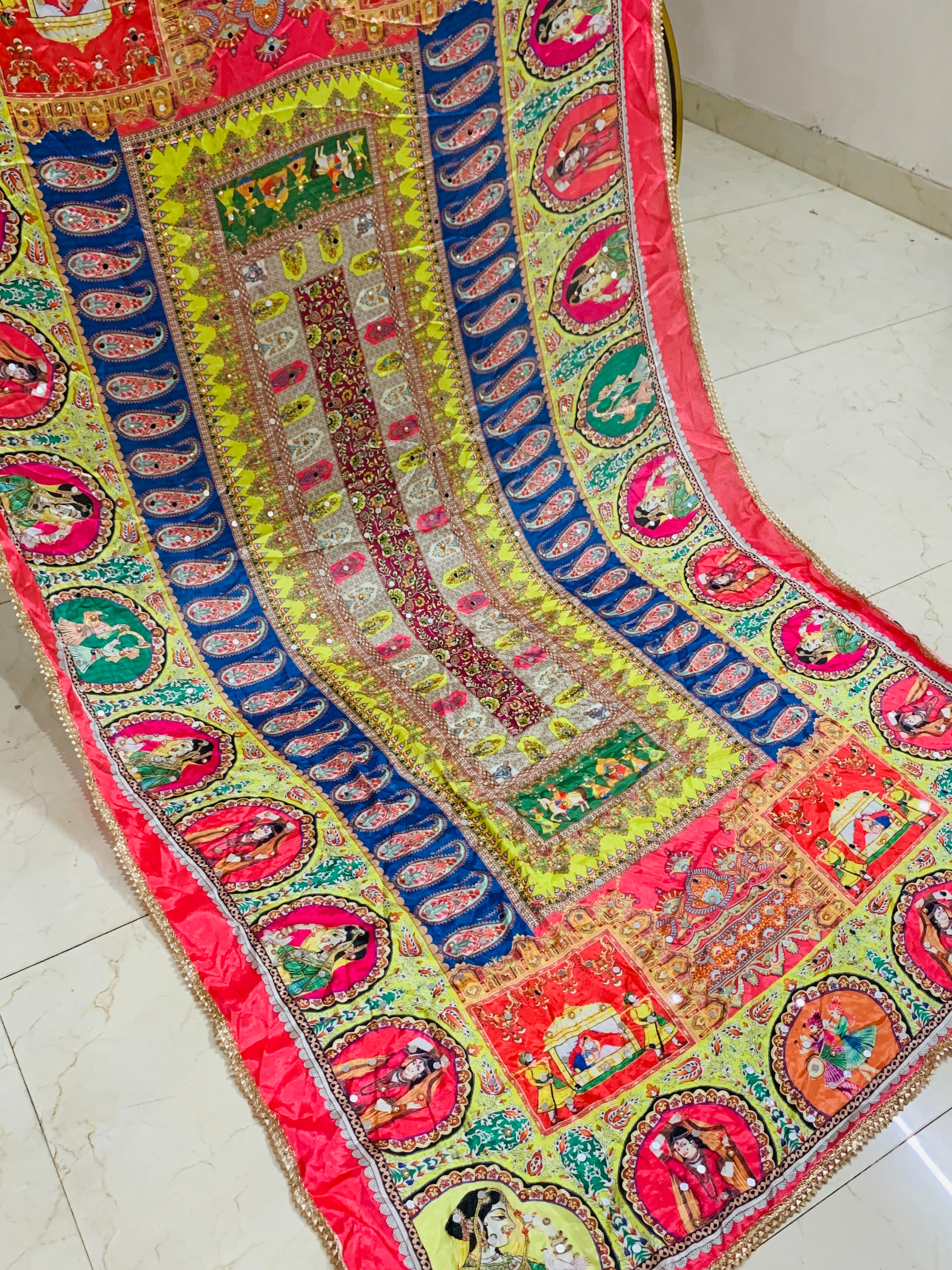 SS Creations Mirror Work Dupatta APR1523