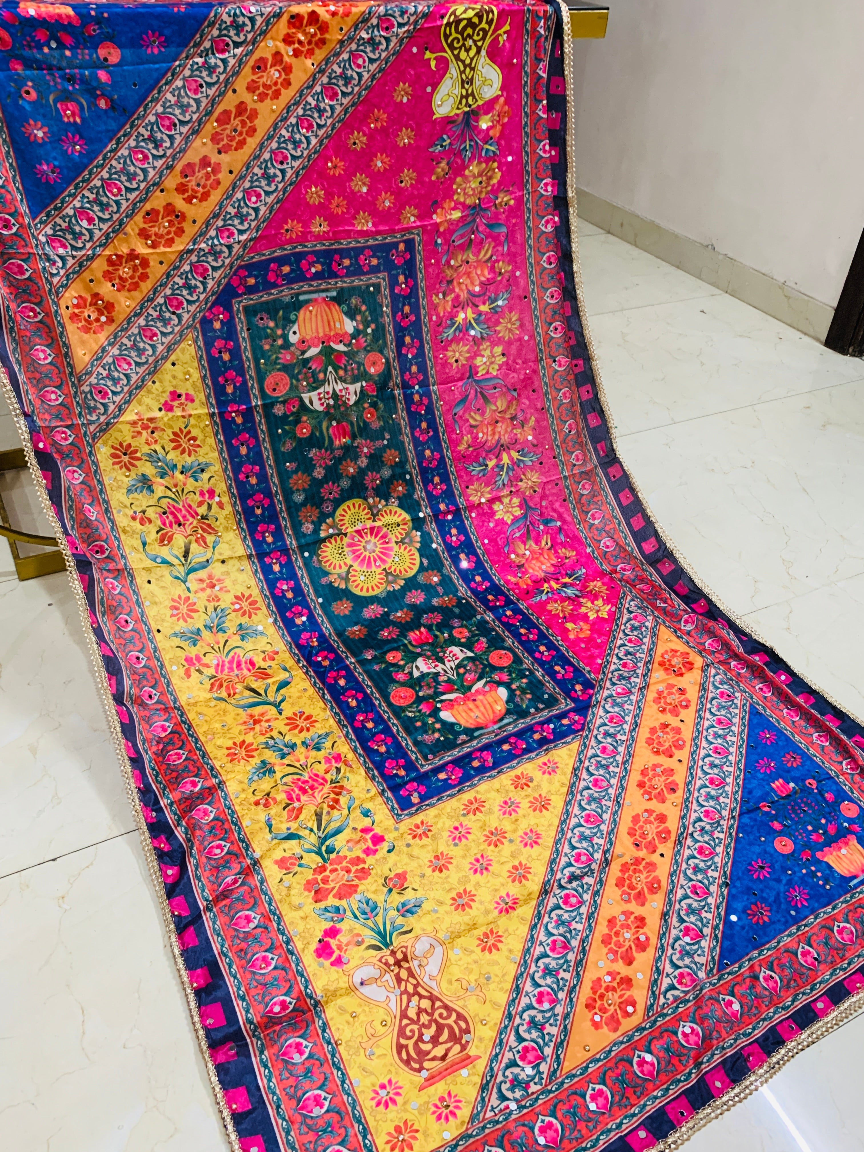 SS Creations Mirror Work Dupatta APR1511