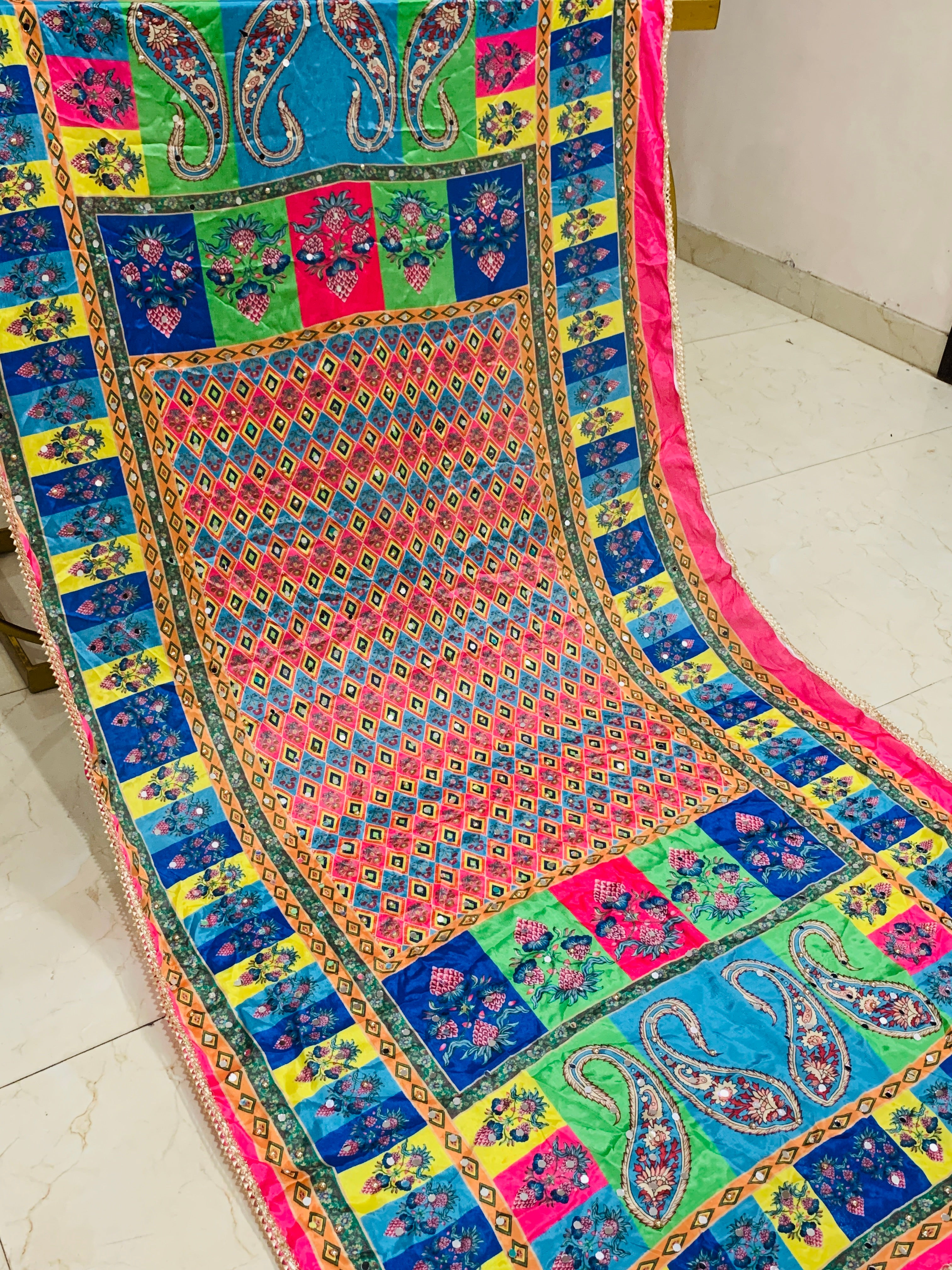 SS Creations Mirror Work Dupatta APR1515