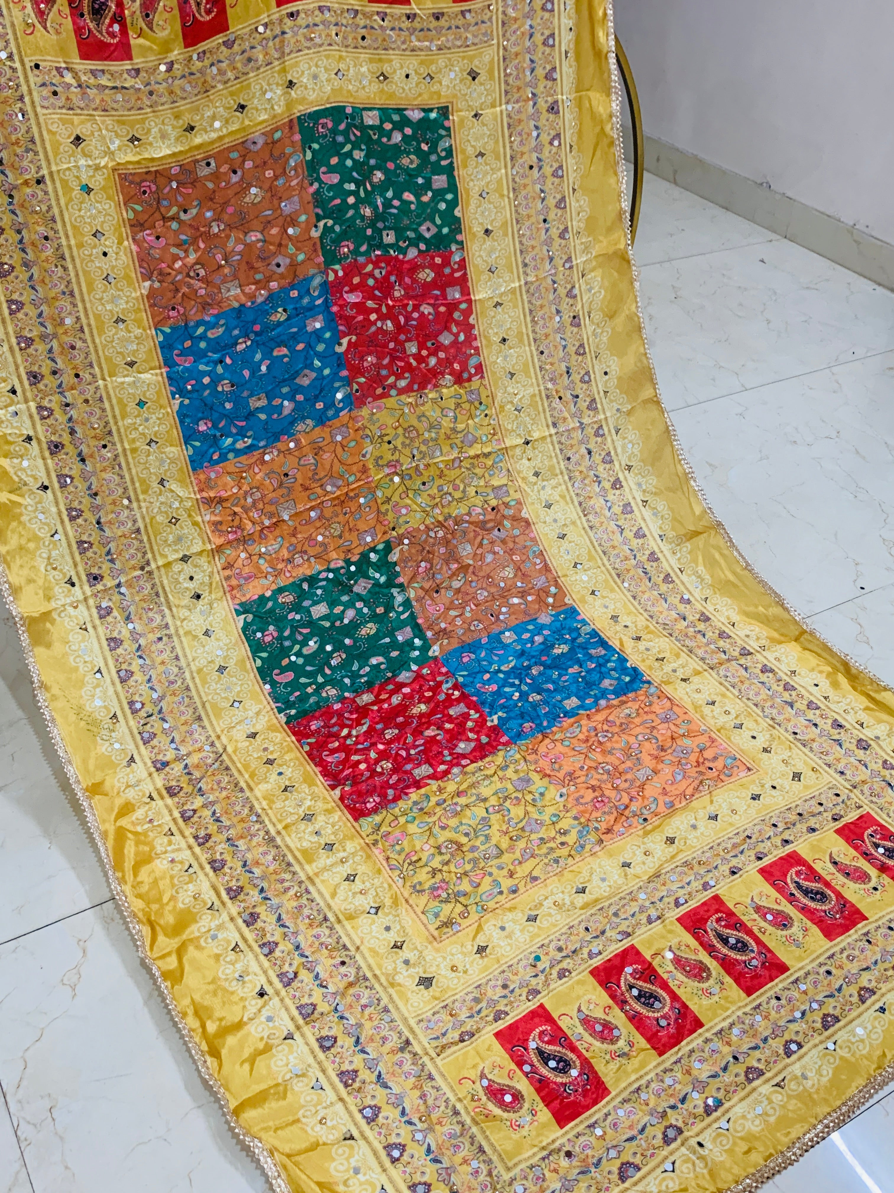 SS Creations Mirror Work Dupatta APR1514
