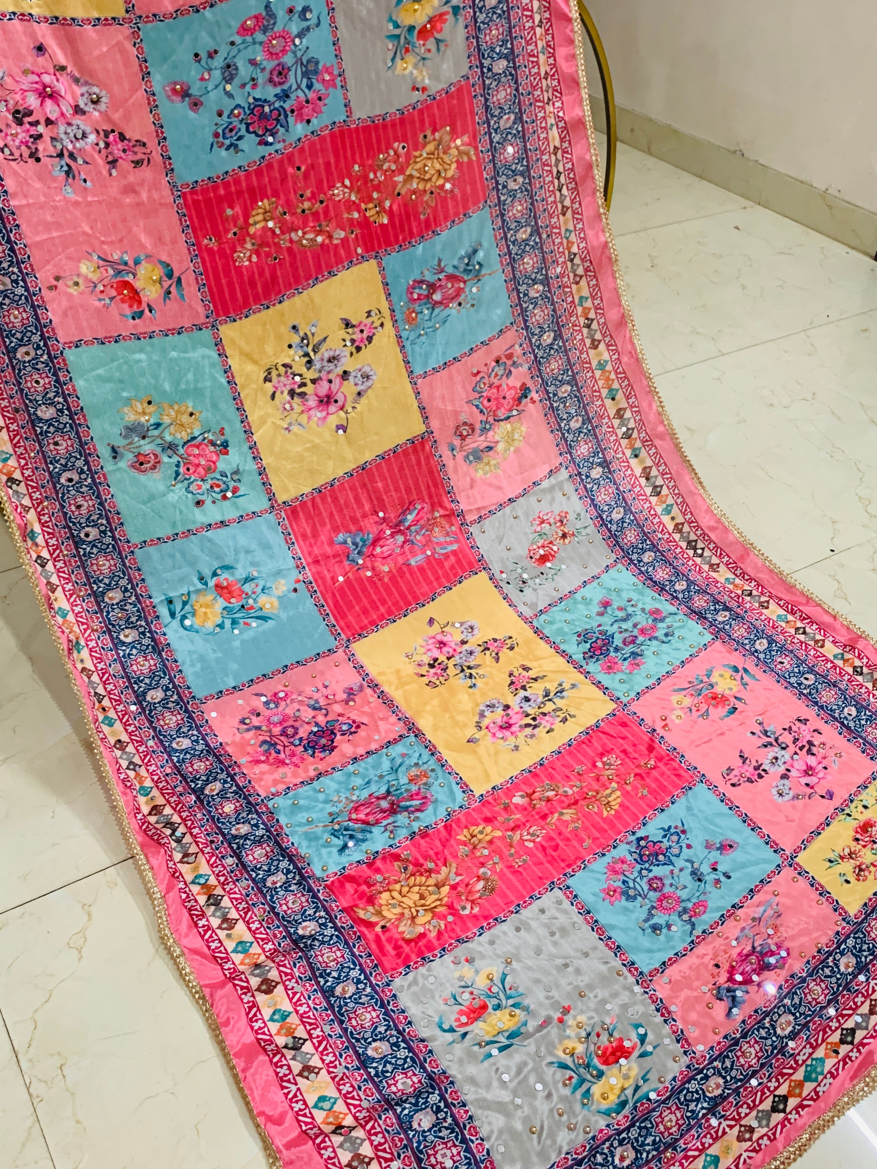 SS Creations Mirror Work Dupatta APR1516