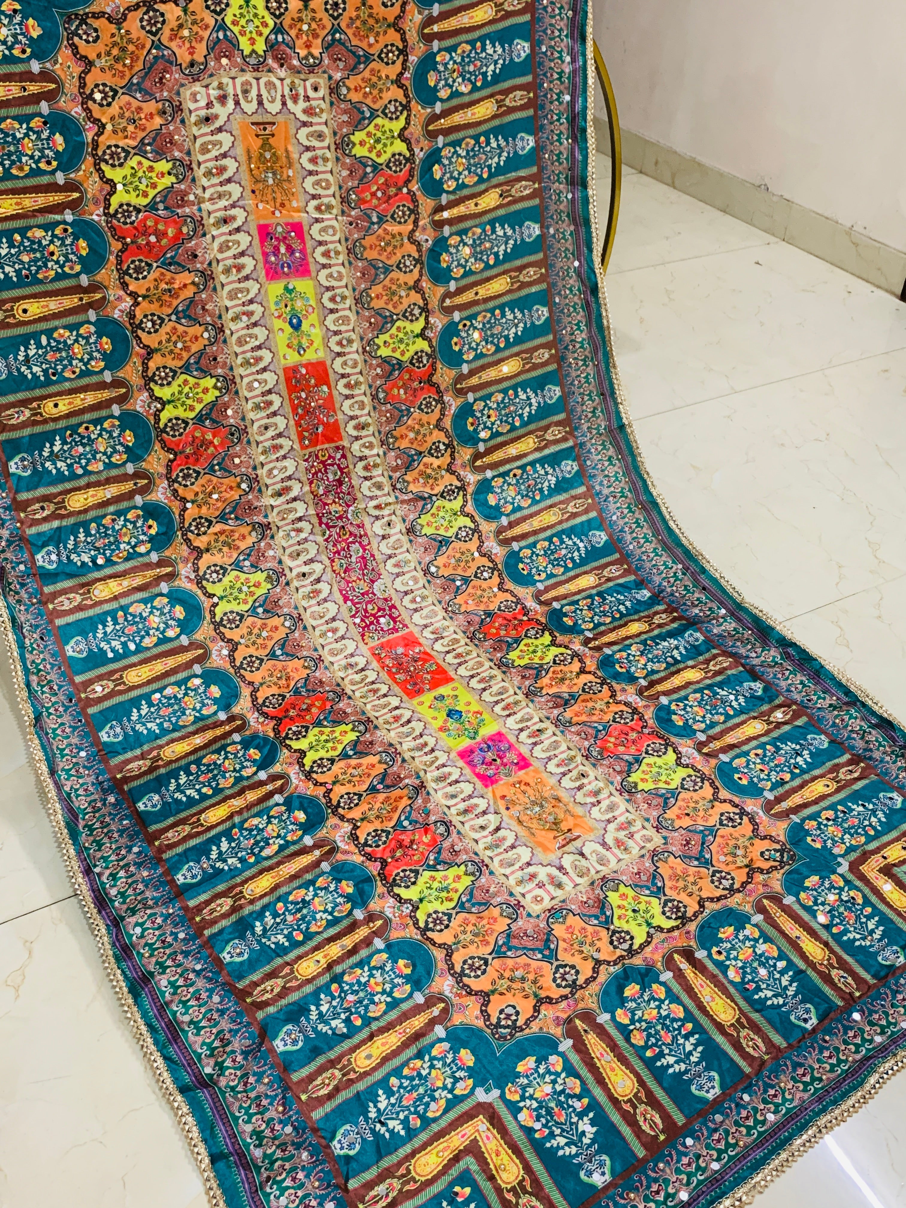 SS Creations Mirror Work Dupatta APR1504