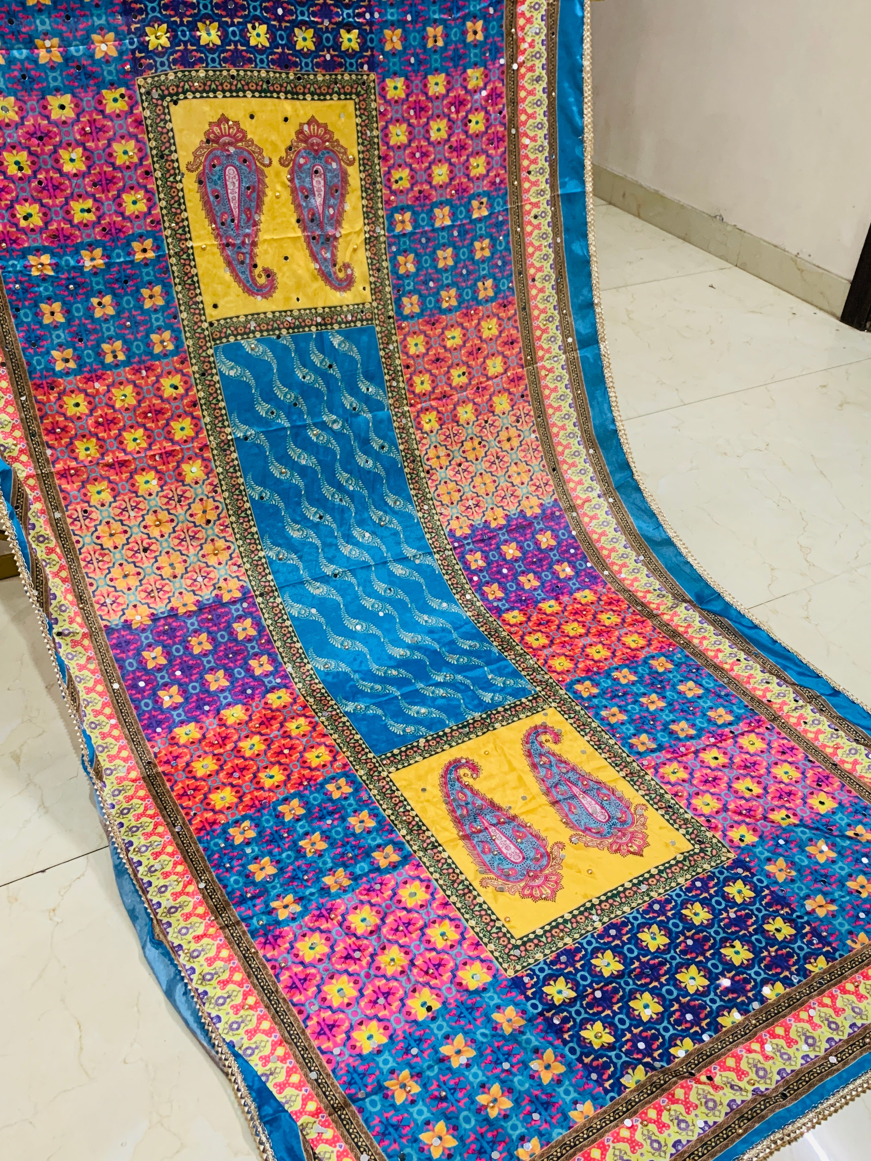 SS Creations Mirror Work Dupatta APR1501