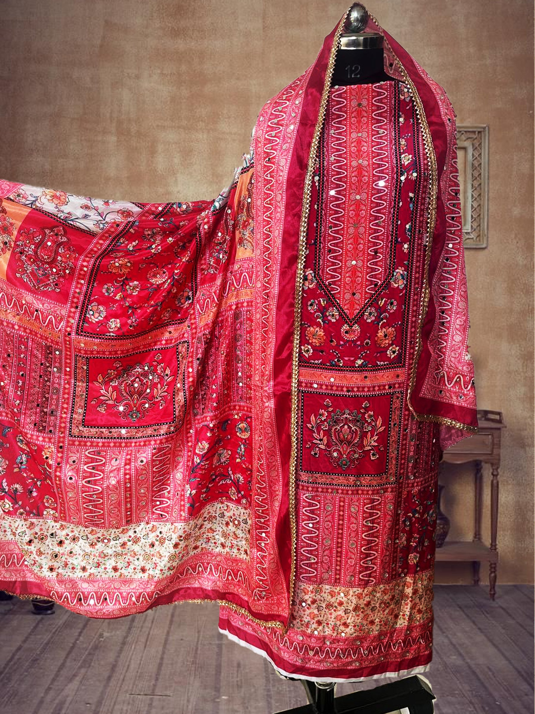 SS Creations Karachi Suit Pink multibox