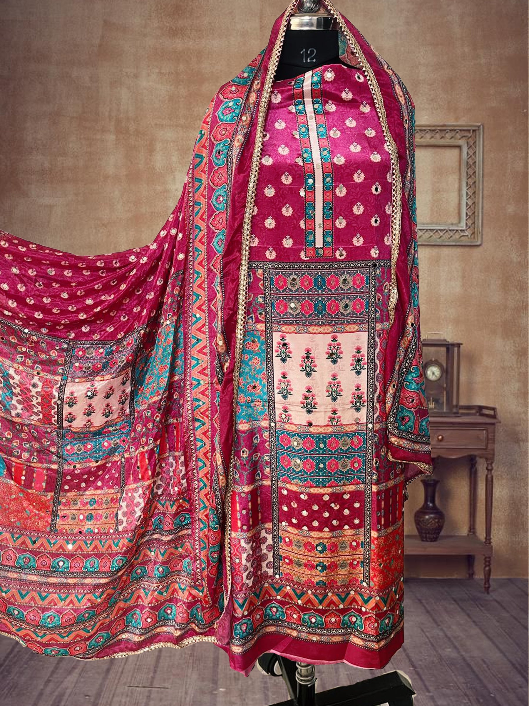 SS Creations Karachi Suit Pink half