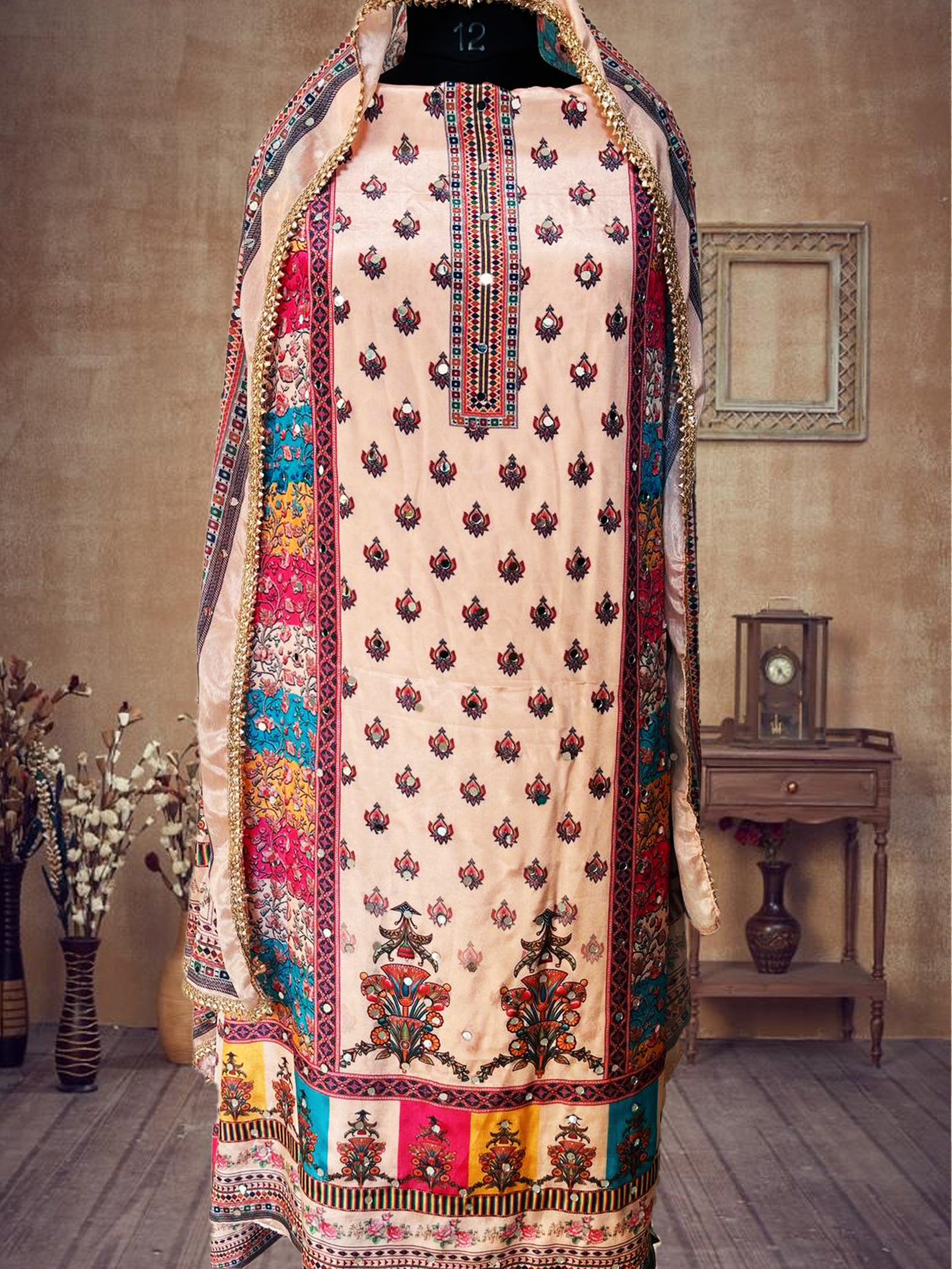 SS Creations Karachi Suit beige 3d